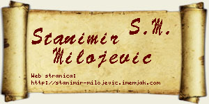 Stanimir Milojević vizit kartica